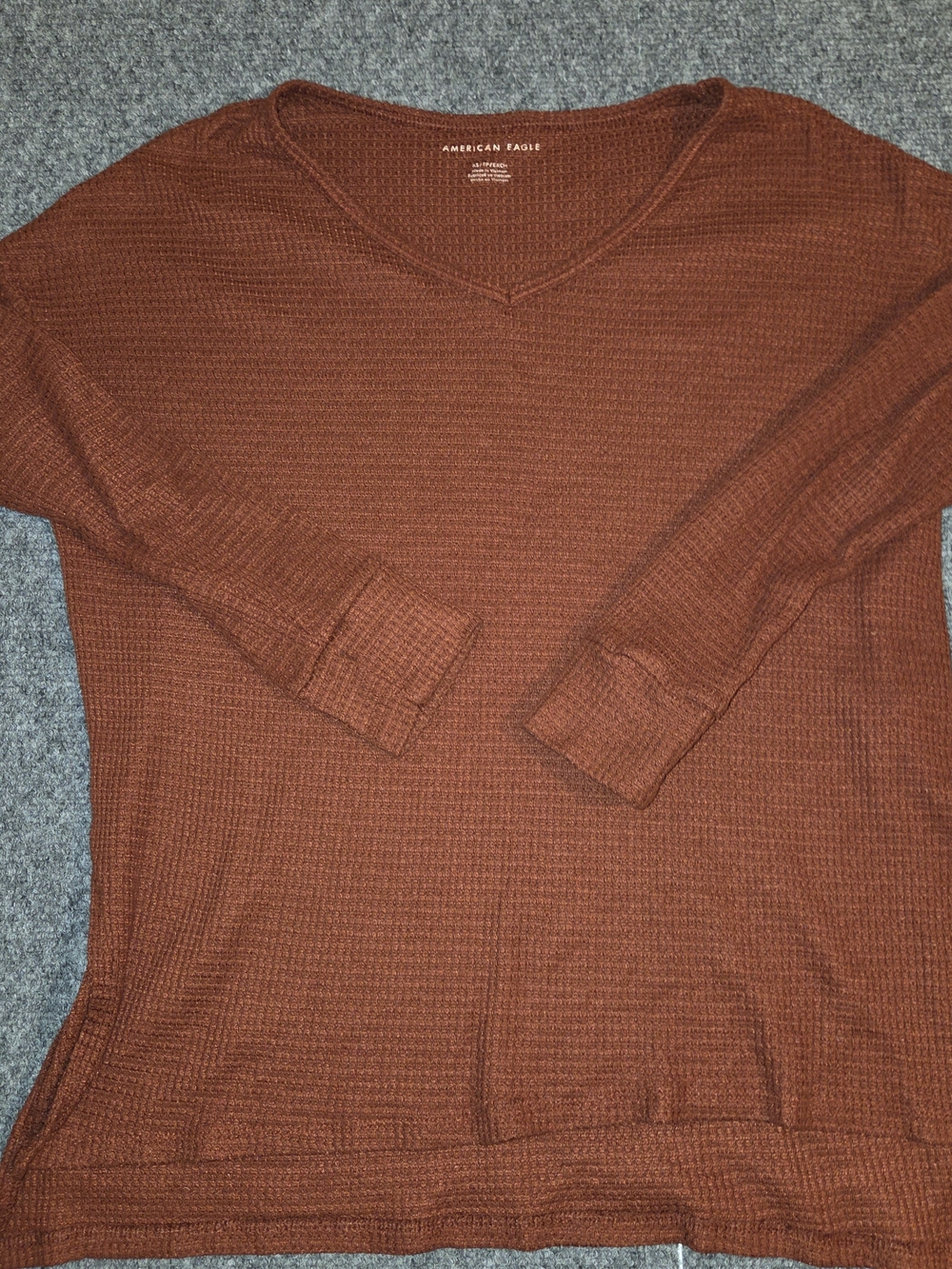 American Eagle Outfitters'Burnt Orange V-Neck Sweater/blouse
